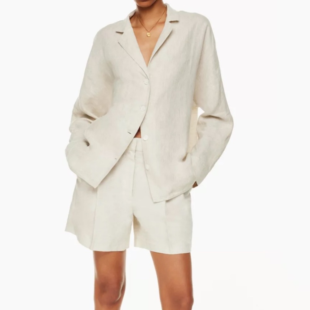 NWT Aritzia color natural ecru Freeform Linen Shirt